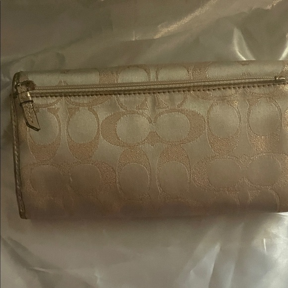 Coach Vintage  Metallic & Tan Wallet 6”W x 4”H - Picture 2 of 8